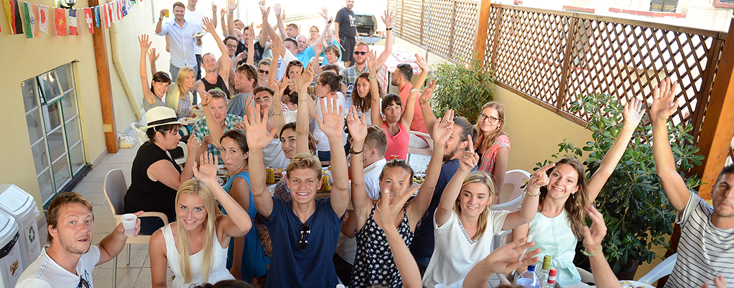 Privater Pool der Sprachschule